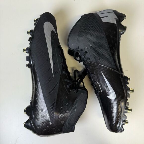 Nike Mens Size 14.5 Hyperfuse Vapor Carbon Elite Black Football Cleats Shoes - Picture 4 of 11